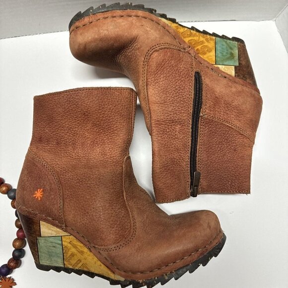 The Art Company Booties Ankle Boots Woman 37 Leather Suede Brown - Picture 5 of 8